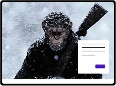 War for The Planet of The Apes theme for Windows 11
