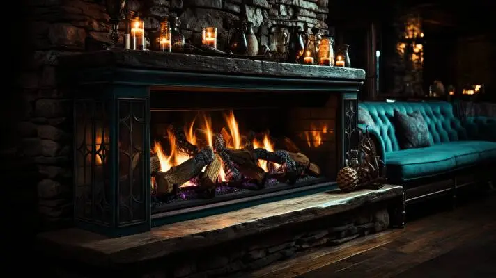 Fireplace 4k Dark theme for Windows 11 Slideshow image 1