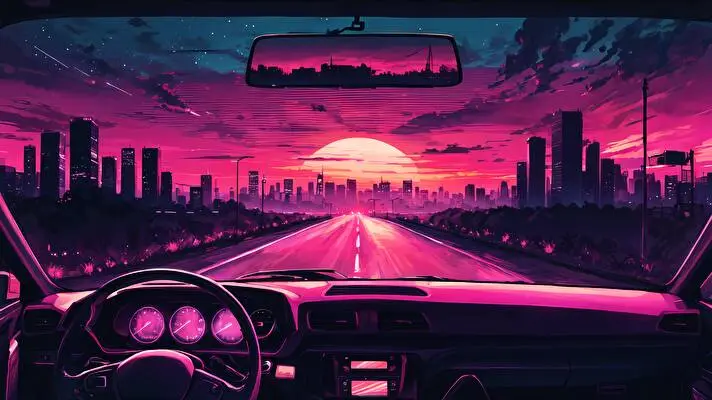 Neon Horizon Dark theme for Windows 11 Slideshow image 2
