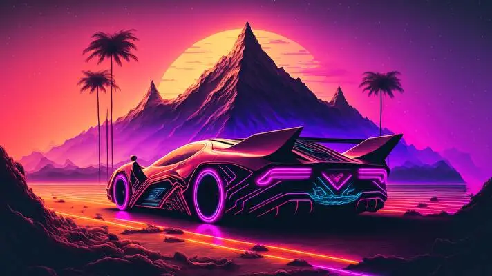 Neon Horizon Dark theme for Windows 11 Slideshow image 3