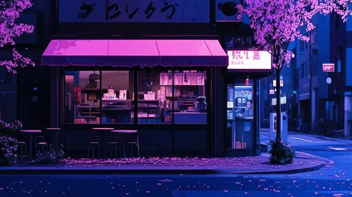 Neon Streets at Night theme for Windows 11 Slideshow image 2