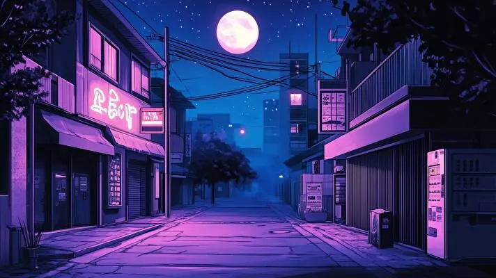 Neon Streets at Night theme for Windows 11 Slideshow image 3