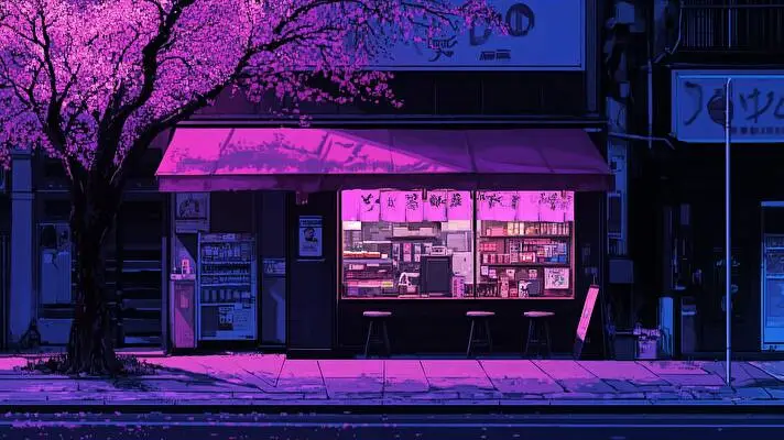 Neon Streets at Night theme for Windows 11 Slideshow image 4