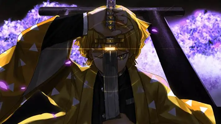 Zenitsu Agatsuma Dark theme for Windows 11 Slideshow image 1